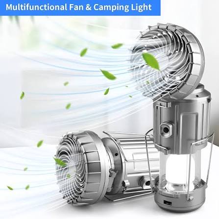 Solar Camping Lantern with Fan and Power Bank