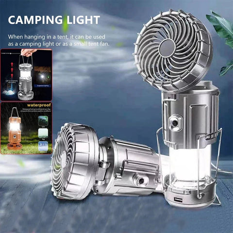 Solar Camping Lantern with Fan and Power Bank